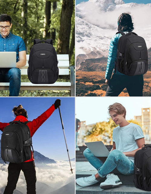 Load image into Gallery viewer, Extra Large Backpack for Men 50L,Water Resistant 17.3 Inch Travel Laptop Backpack with USB Charging Port,Tsa Friendly Big Business anti Theft Computer Bag Work College School Bookbags Gifts,Black
