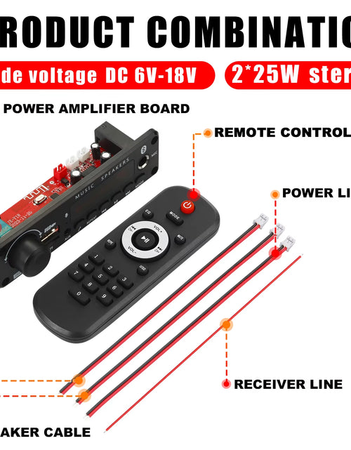 Load image into Gallery viewer, NEW 200W Amplifier Bluetooth DIY MP3 WAV Decoder Board DC 12V 100W Wireless Car USB MP3 Player TF Card Slot USB FM with Mic

