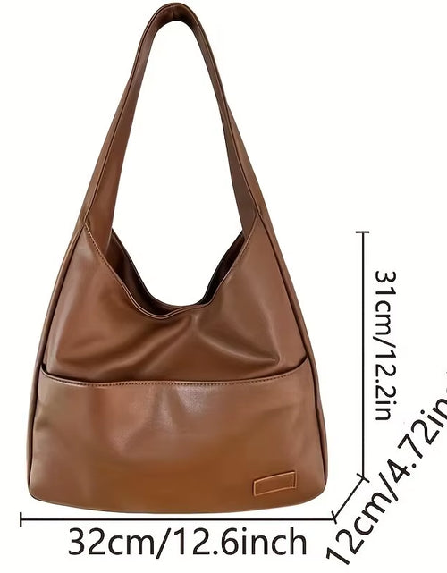 Load image into Gallery viewer, Women Hobo Bag Simple PU Leather Solid Shoulder Bag 2023 Fashion Large Capacity Handbag for School Work
