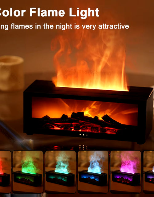 Load image into Gallery viewer, Air Humidifier Essential Oils Humidifiers Home Aroma Humidifier Flame Automatic Fragrance Diffuser with LED Light Remote Control
