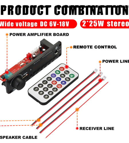 NEW 200W Amplifier Bluetooth DIY MP3 WAV Decoder Board DC 12V 100W Wireless Car USB MP3 Player TF Card Slot USB FM with Mic