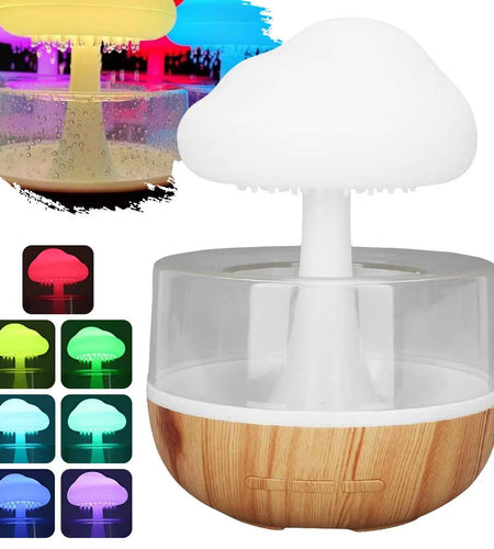 Rain Cloud Humidifier Rain Colorful Mushroom Cloud Raindrop Atmosphere Lamp Night Light Essential Oil Humidifier Machine