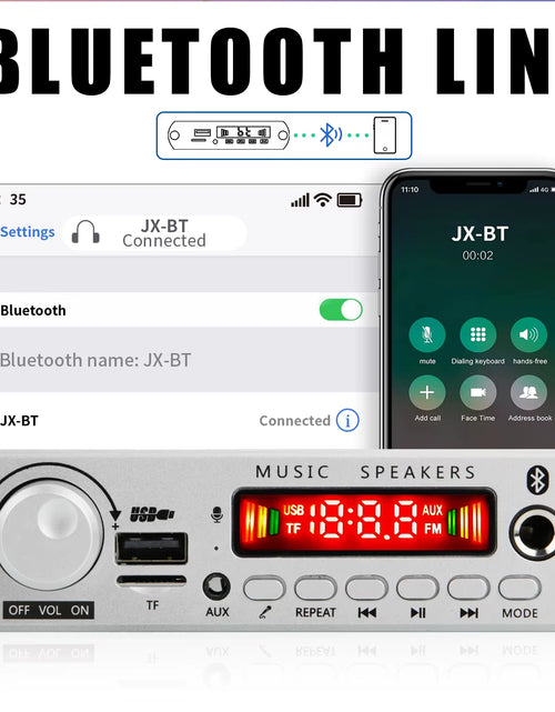 Load image into Gallery viewer, NEW 200W Amplifier Bluetooth DIY MP3 WAV Decoder Board DC 12V 100W Wireless Car USB MP3 Player TF Card Slot USB FM with Mic
