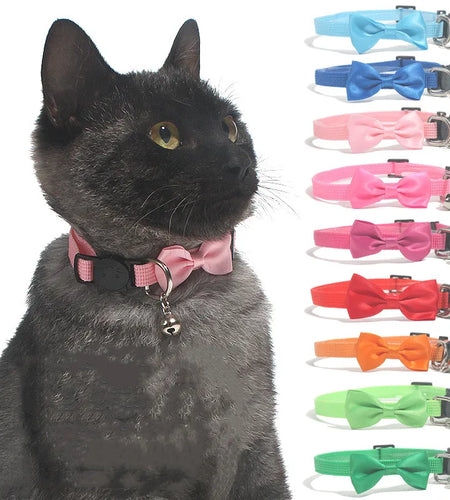 Pet Collars New Pet Bow Bell Collars Cute Cat Collars Pet Supplies Multicolor Adjustable Pet Dressing Tool Pet Accessories
