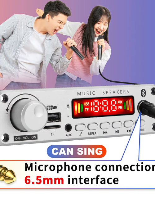 Load image into Gallery viewer, NEW 200W Amplifier Bluetooth DIY MP3 WAV Decoder Board DC 12V 100W Wireless Car USB MP3 Player TF Card Slot USB FM with Mic

