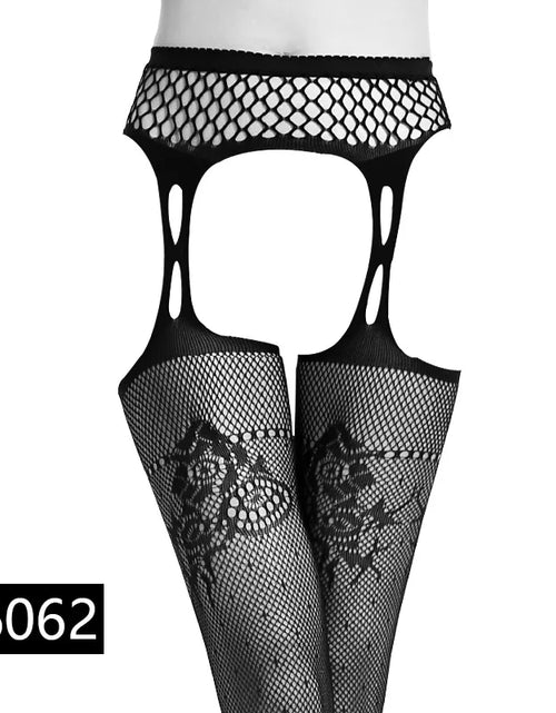 Load image into Gallery viewer, Women Sexy Lingerie Stockings Garter Belt Stripe Elastic Stockings Black Fishnet Stocking Thigh Sheer Tights Pantyhose Dropship
