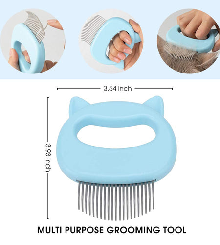 Gentle Cat Grooming Comb Massager - Pet Hair Remover Nail Clipper Cat Puppy Rabbit Pet Shell Massage Deshedding Grooming Shedding Trimming Soft Tools Removing/Loosing Matted Fur Knots Tangles Painless