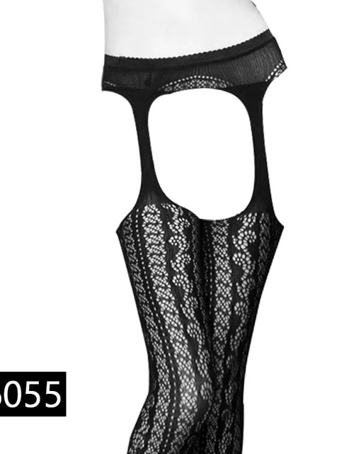 Load image into Gallery viewer, Women Sexy Lingerie Stockings Garter Belt Stripe Elastic Stockings Black Fishnet Stocking Thigh Sheer Tights Pantyhose Dropship
