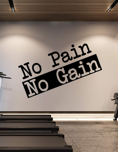 Load image into Gallery viewer, Extra Large Gym Wall Decal | No Pain No Gain Inspirational Gym Decor Wall Sticker Quote | 2 Ft X 4 Ft Huge Wall Art Decoration Big Vinyl Lettering Motivation Home Gym Decor | Workout Fitness Exercise
