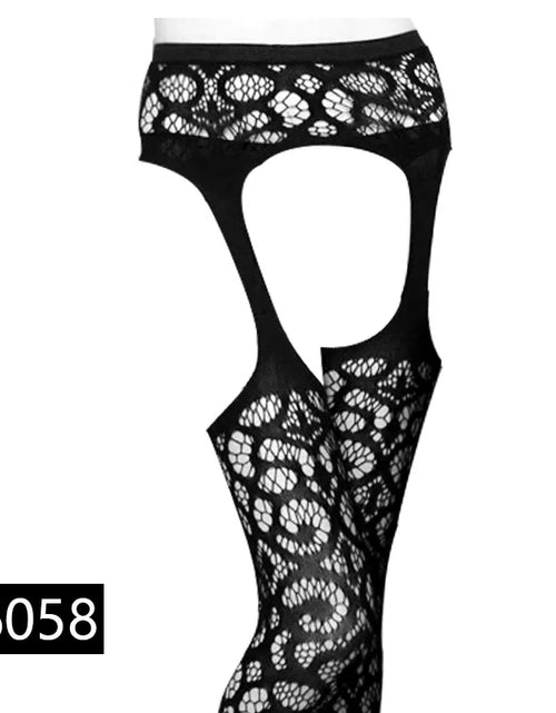 Load image into Gallery viewer, Women Sexy Lingerie Stockings Garter Belt Stripe Elastic Stockings Black Fishnet Stocking Thigh Sheer Tights Pantyhose Dropship
