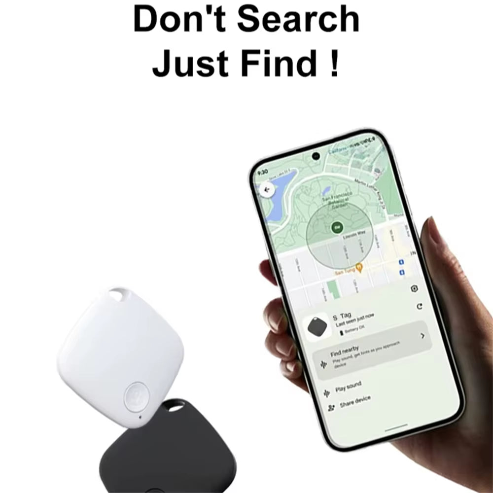 Smart Anti-Lost Bluetooth GPS Tracker Tag Compatible with Android & Ios Locator for Car Keys Pet Finding